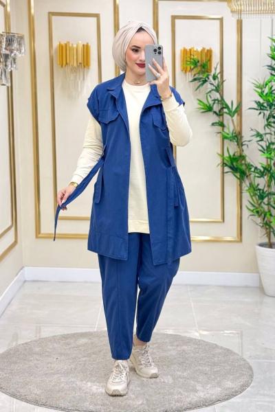 Rümeysa Gabardin Kot 3 Lü Takım