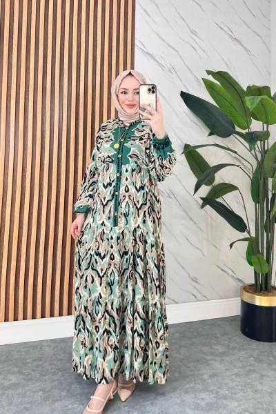 Sara Pamuklu Viskon Elbise