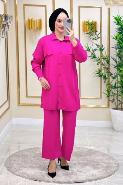 Şara Triko Takım - Fuşya