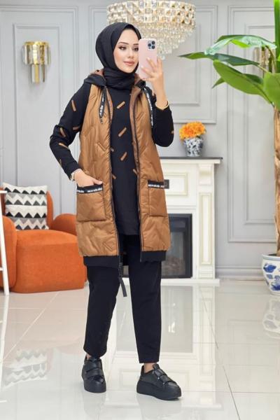 Selin Şişme Yelek 3 Lü Takım - Taba