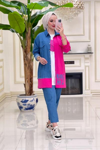 Seyran Tensel Kot 3 Lü Takım - Fuşya