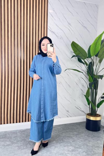 Sibel Tensel Kot Takım - Açık Kot