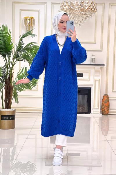 Stella Triko Hırka - Saks Mavisi