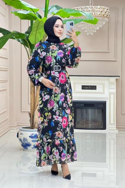 Şükran Astarlı Şifon - Siyah