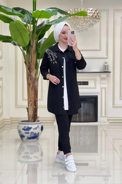 Tuğra Gabardin Kot Takım - Siyah