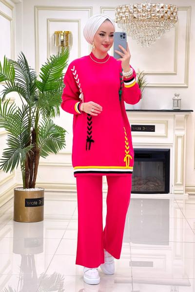 Yasemin Triko Takım Fuşya