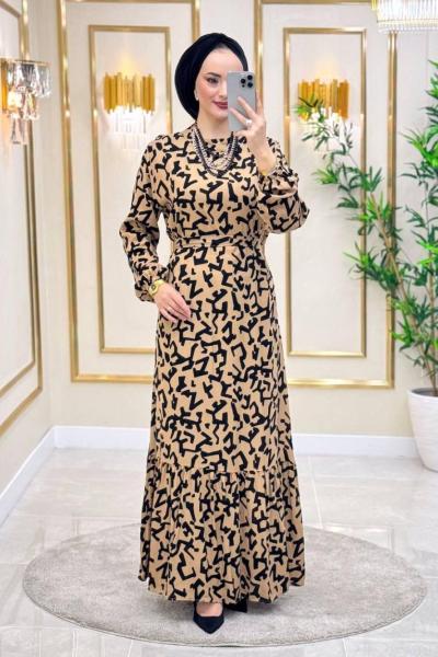 Yıldız Pamuklu Viskon Elbise - Vizn