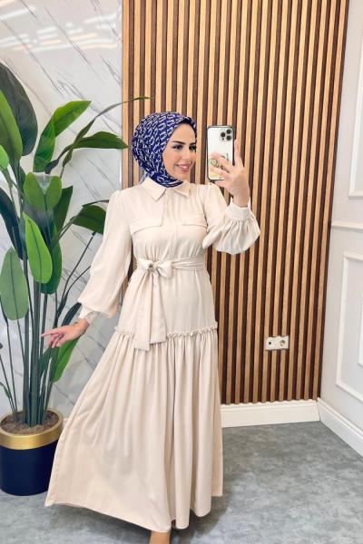 Zeyno Linda Krep Elbise