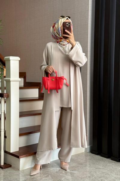 Becca Üçlü Takım  Bej