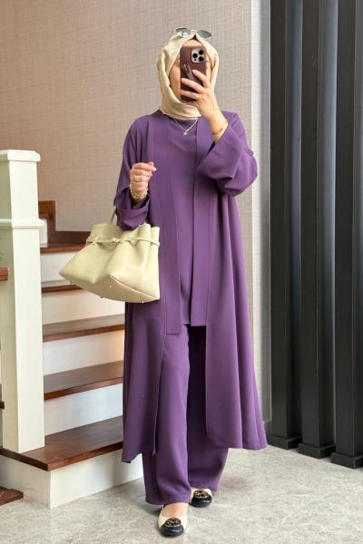 Becca Üçlü Takım  Mor