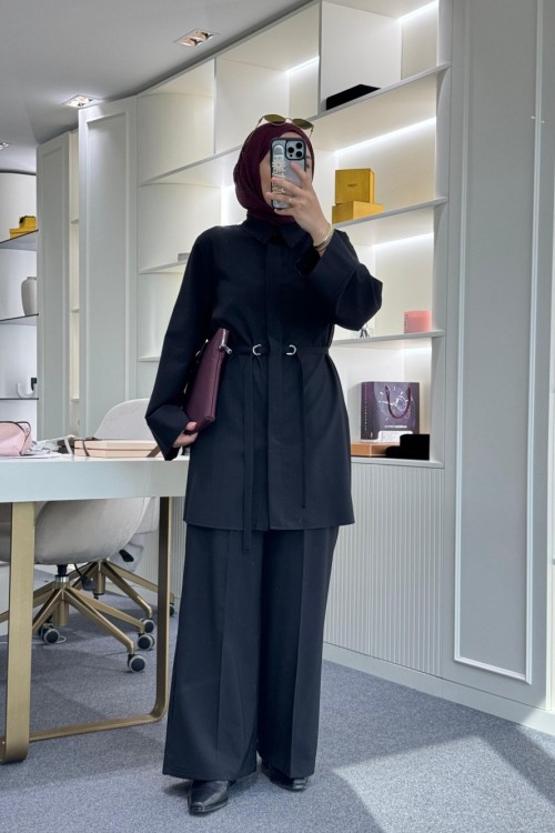 D Tokalı Poliviskon Takım Siyah