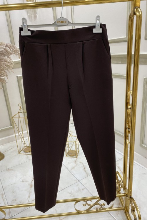 Dar Paça Double Pantolon Kahverengi