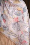 Floral Desen Soft Pamuk Şal Haki
