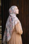 Floral Desen Soft Pamuk Şal Haki