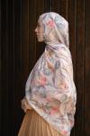 Floral Desen Soft Pamuk Şal Haki