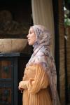 Floral Desen Soft Pamuk Şal Vizon