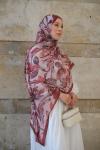 Floral Desen Soft Pamuk Şal Bordo
