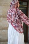 Floral Desen Soft Pamuk Şal Bordo