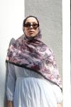 Floral Desen Soft Pamuk Şal Siyah