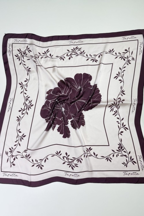 Floral Fular  Bordo