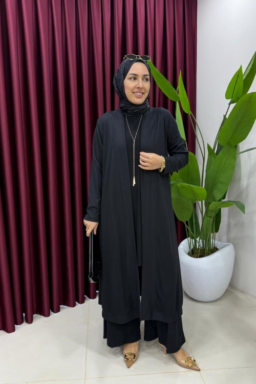 Hırkalı Fitilli Takım Siyah