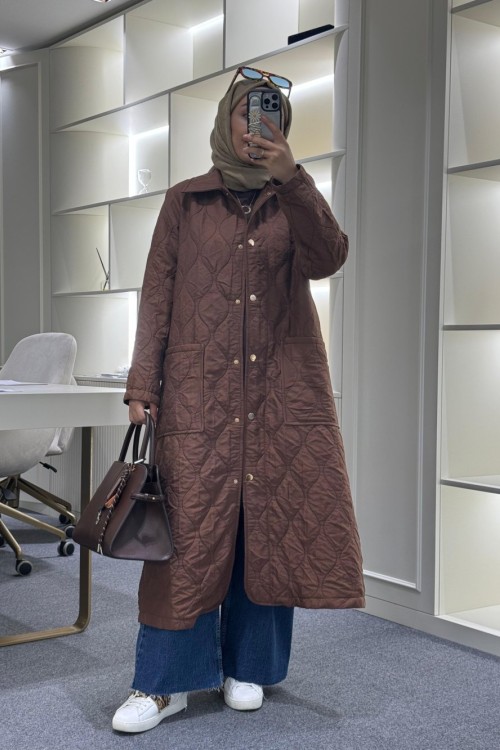 Kapitone Astarlı Mont Kahverengi