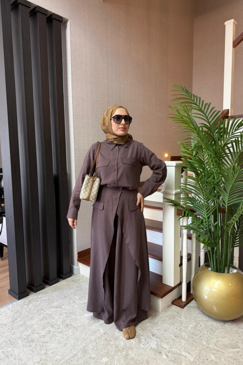 Lessa Üçlü Takım  Kahverengi