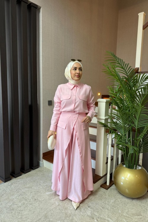 Lessa Üçlü Takım  Pembe