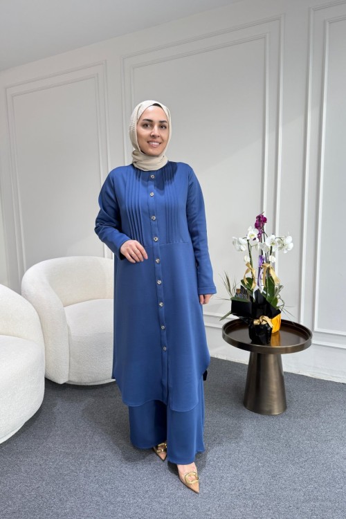 Scuba Nervürlü Takım İndigo