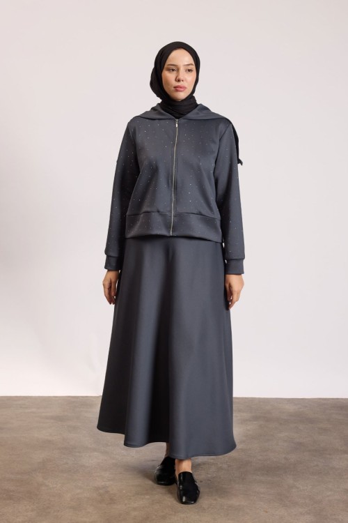 Scuba Taşlı Takım  Füme