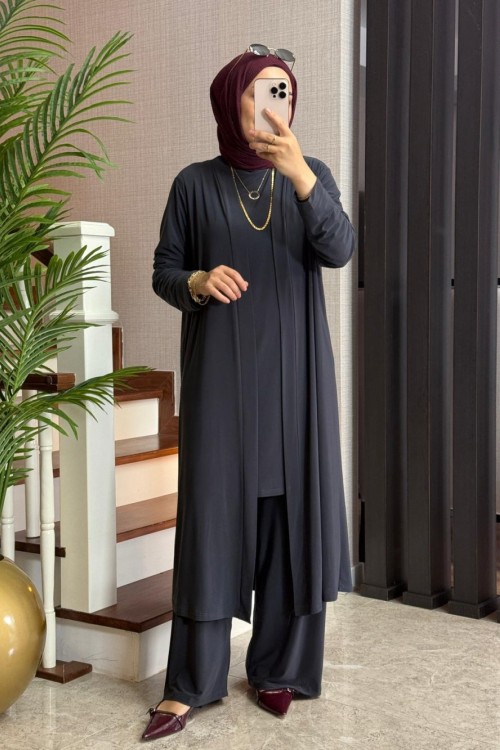 Tilda Kumaş Üçlü Takım Antrasit