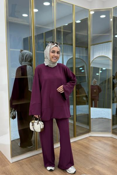 Yırtma Detaylı Oysho İkiiplik Takım Bordo