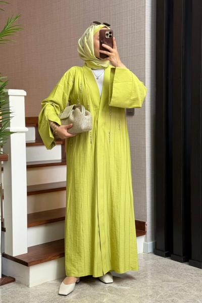 ZAHHA ABAYA TAKIM Yağ Yeşili