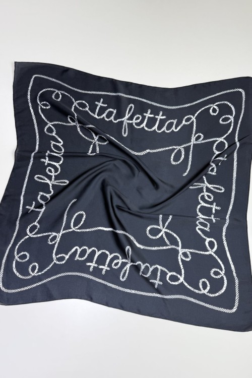 Zincir Tafetta Fular Siyah