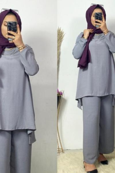Aerobin Pantolon Tunik Takım Gri
