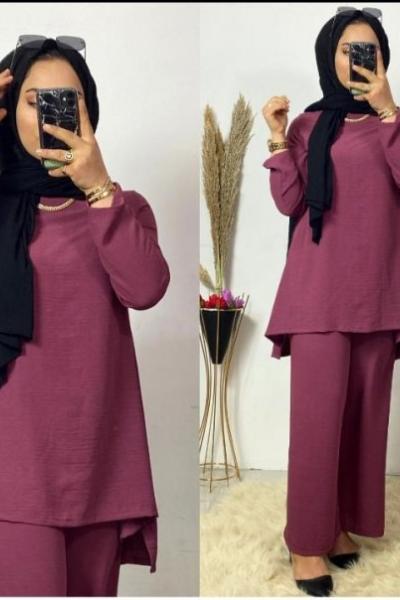 Aerobin Pantolon Tunik Takım Mürdüm