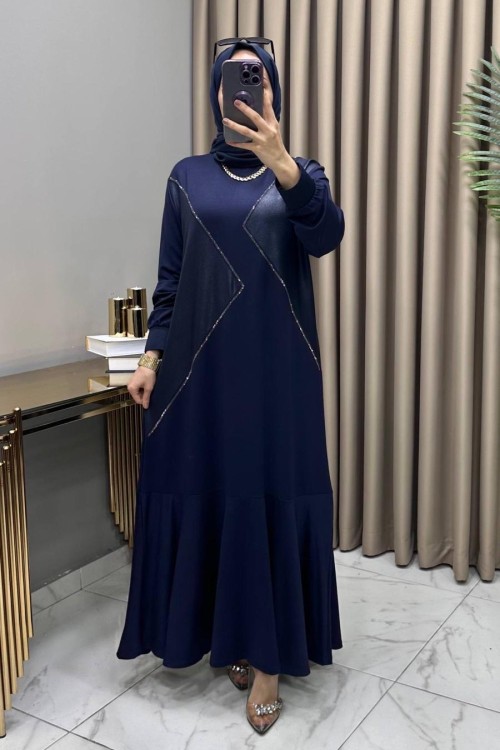 Afra Abiye Elbise Lacivert