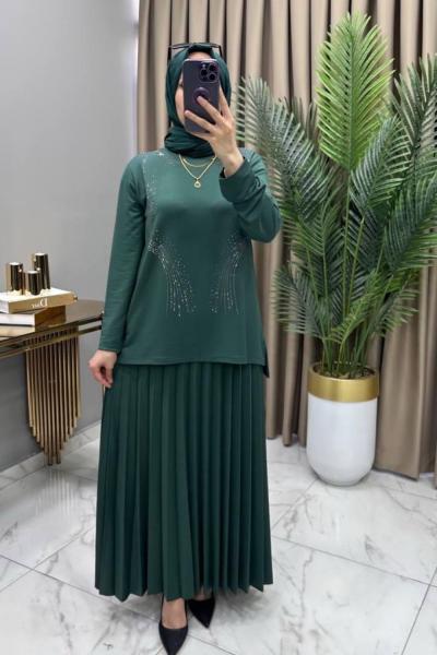 Alya Taşlı Takım Zümrüt