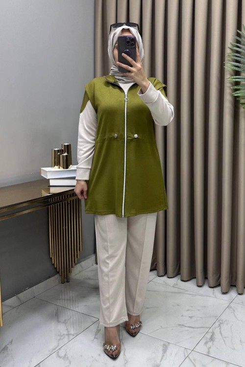 Begonya Üçlü Takım Yağ Yeşili