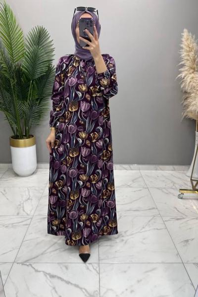 Çiçek Elbise Leylak