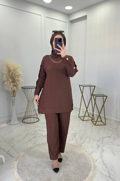 Defne Takım - Kahve rengi