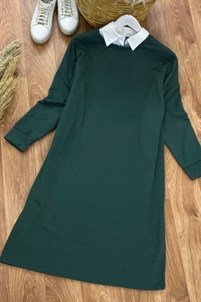 Dolgu Kumaş Tunik Yeşil