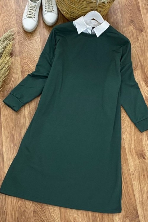 Dolgu Kumaş Tunik Yeşil