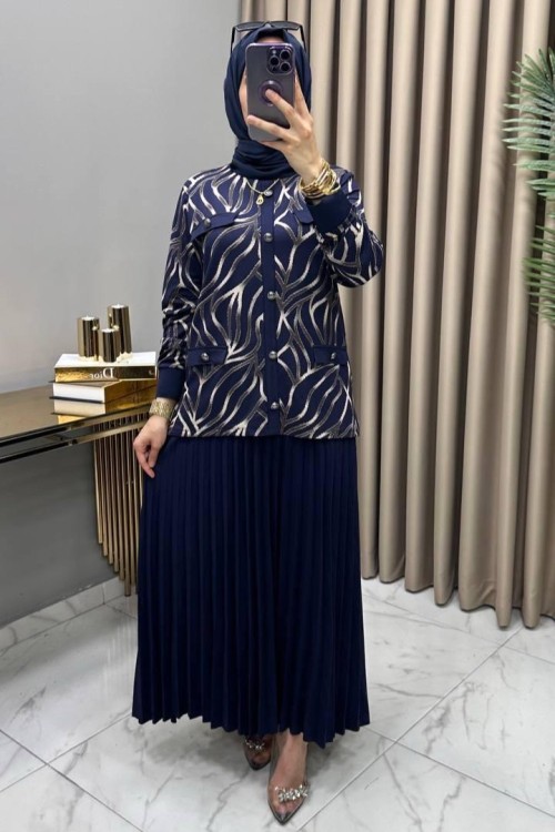 Dora Etekli Takım Lacivert