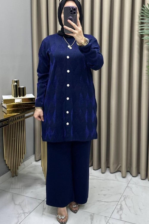 Evin Hırkalı Takım Lacivert