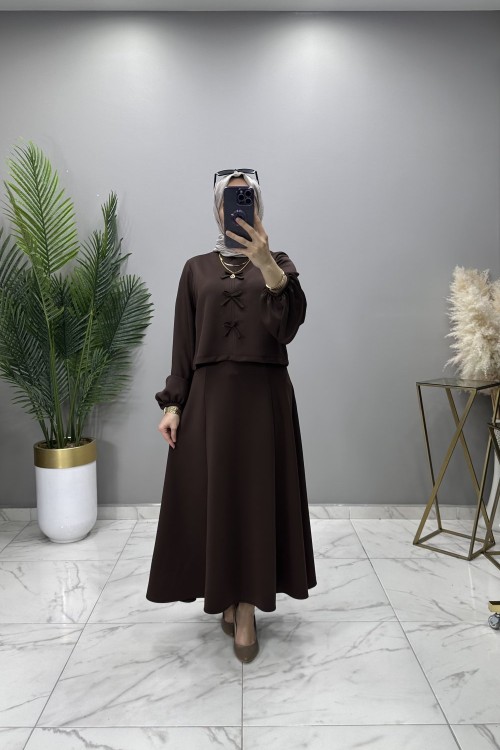 FİYONKLU TAKIM KAHVERENGİ