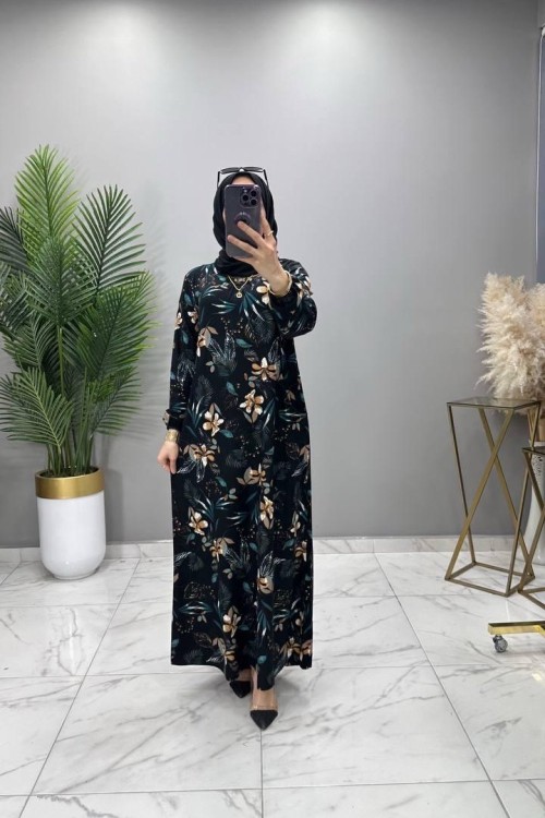 Gülben Elbise Siyah