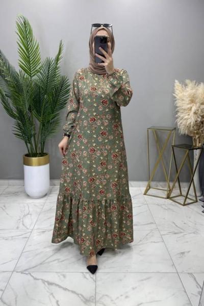 Güllü Elbise Haki