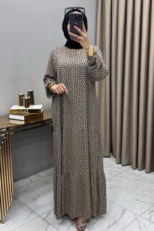 Gülsüm Elbise Vizon