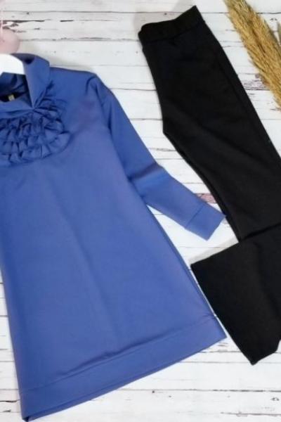 Hakim Yaka İkili Takım İndigo - Hakim